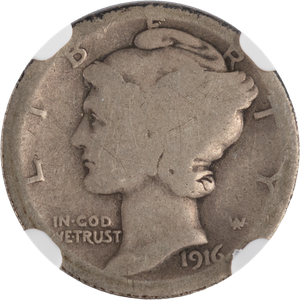 1916-D Mercury Silver Dime Main Image