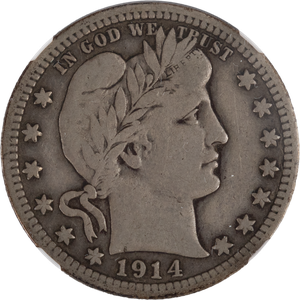 1914-S Barber Silver Quarter Main Image