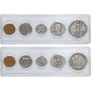 1937 5-Coin Year Set with Holder Main Image