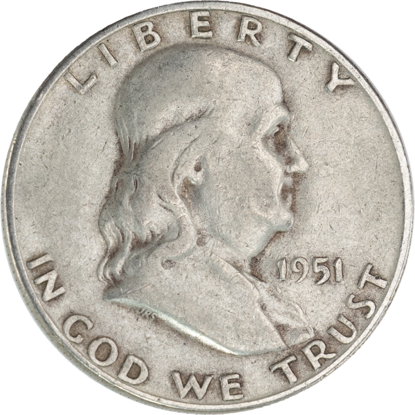 1951-S Franklin Half Dollar