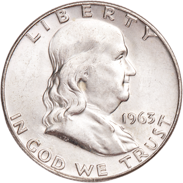 1963-D Franklin Half Dollar AU50