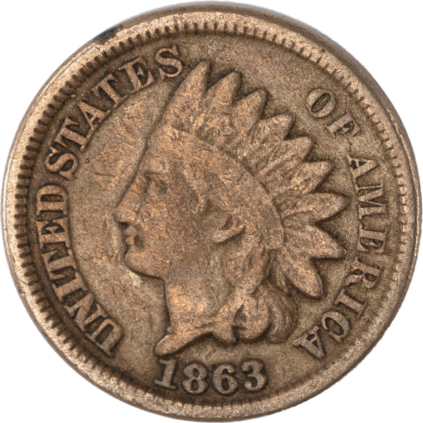 1863 Indian Head Cent, Variety 2, Copper-Nickel