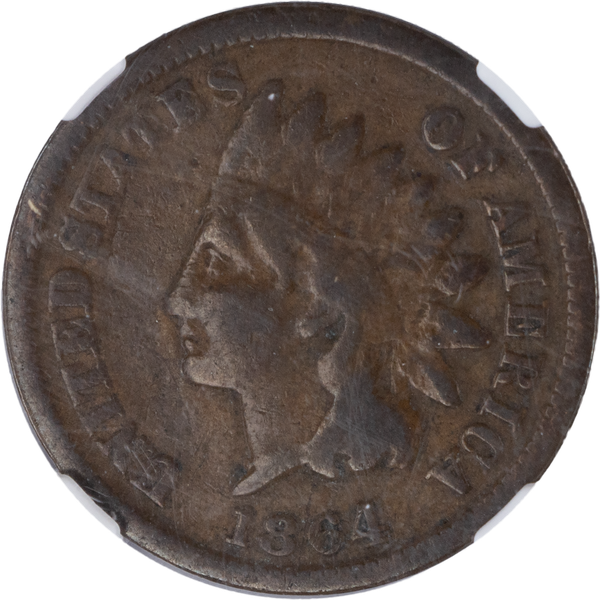 1864L Ind Hd Cent w/L Showing NGC VG8