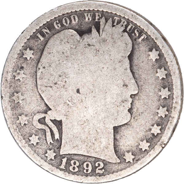 1892 Barber Silver Quarter