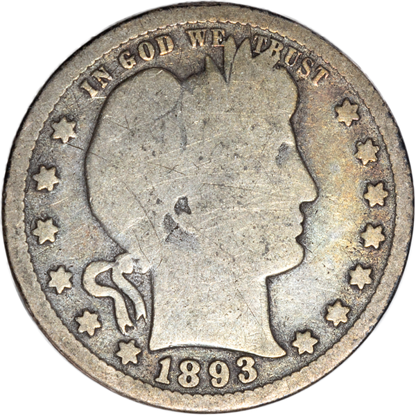 1893 Barber Silver Quarter