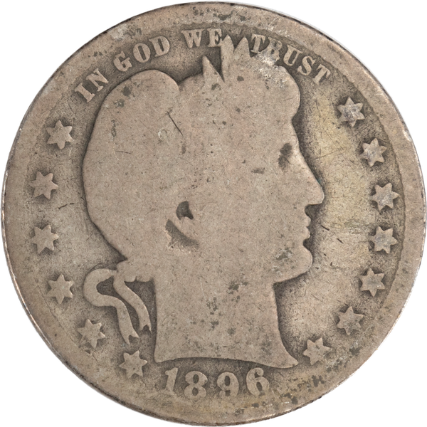 1896-O Barber Silver Quarter