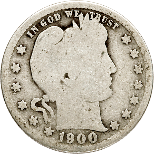 1900-S Barber Silver Quarter CIRC