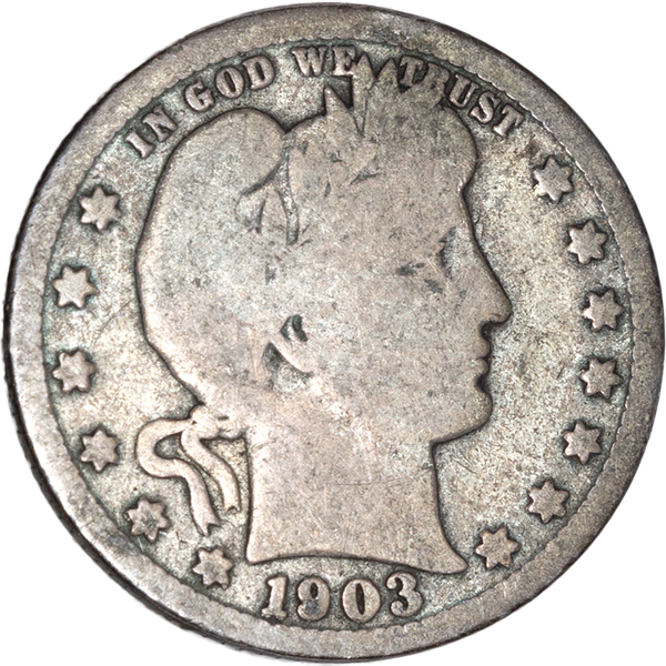 1903-O Barber silver quarter CIRC
