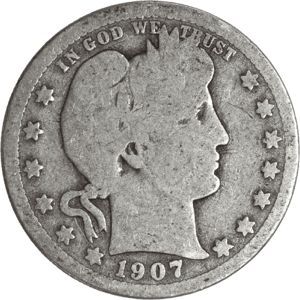 Quarter Dollar - Barber - 1907 VG | Littleton Coin Company