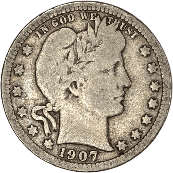 1907年 米国 バーバークォーター銀貨 1162.VG_A.png