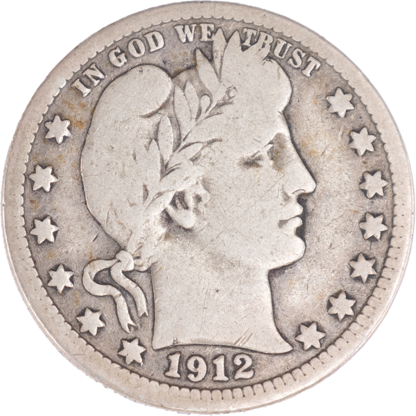 1912-S Barber Silver Quarter