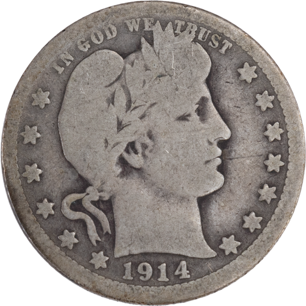1914-S Barber Silver Quarter
