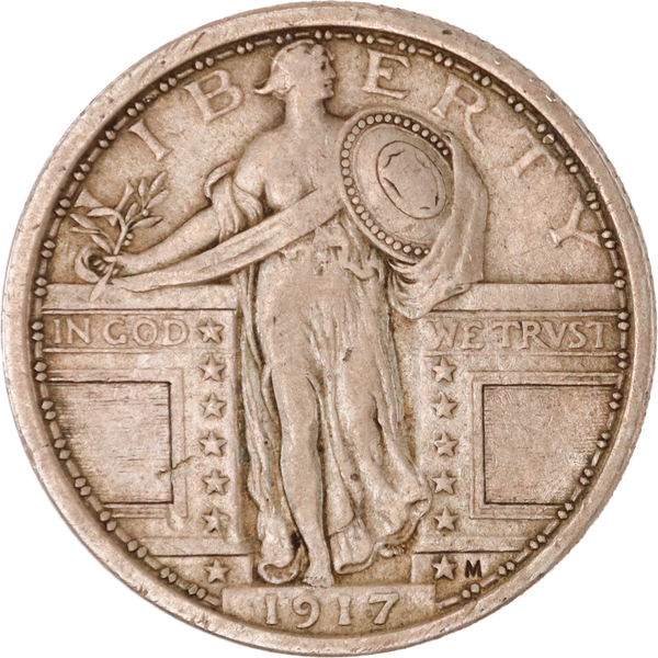 1917 T1 Std Lib Silver 25C ANACS BL-D