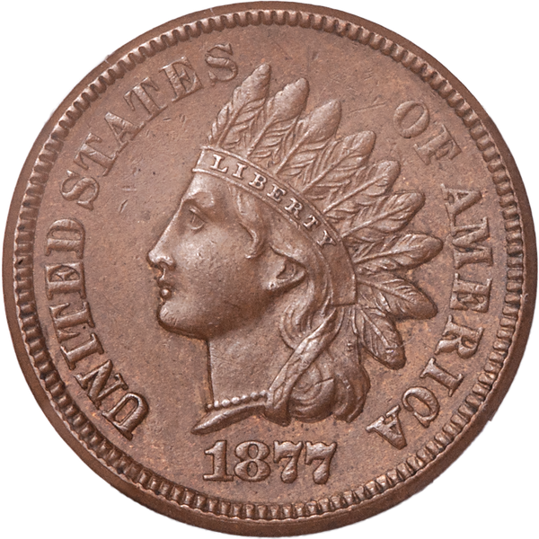 1877 Indian Head Cent, Variety 3, Bronze