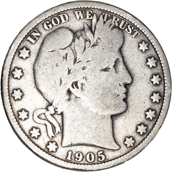 1905 Barber Silver Half Dollar