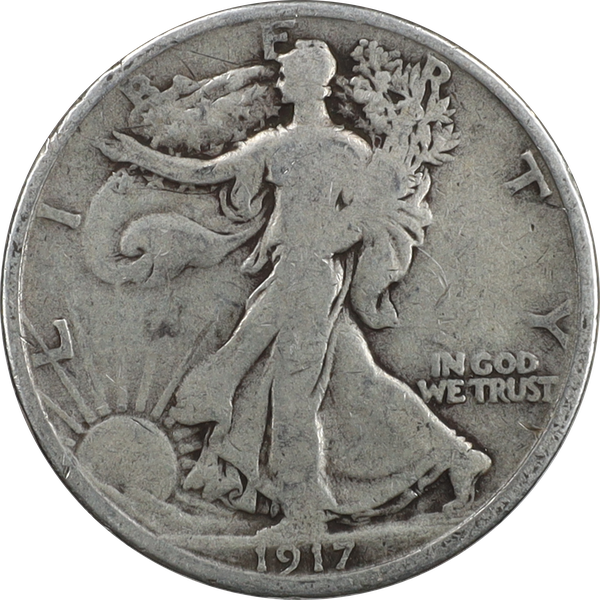 1917-S Liberty Walking Silver Half Dollar, Reverse