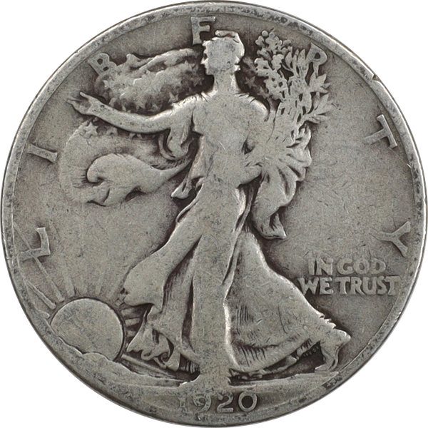 1920-D Liberty Walking Silver Half Dollar
