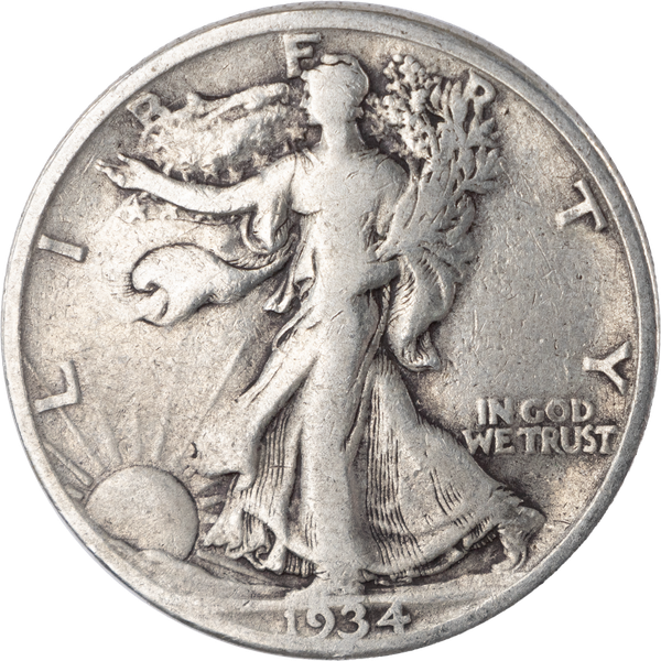 1934-S Liberty Walking Silver Half Dollar