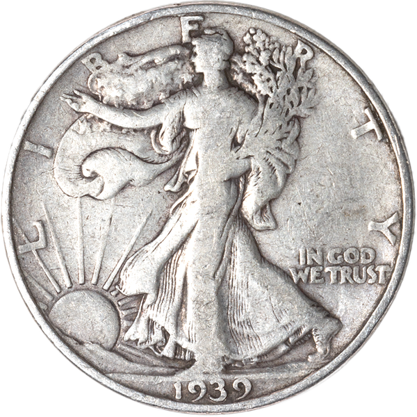1939-D Liberty Walking Half Dollar VG