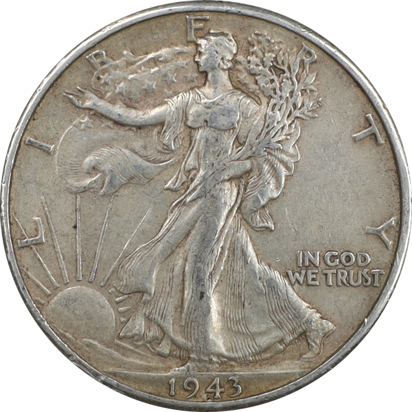 1943-D Liberty Walking Half Dollar XF