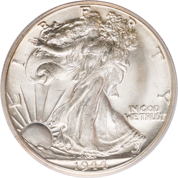1944-D Lib Walking Silver 50C ANACS MS64