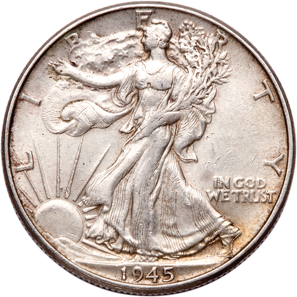 1945 D Walking Liberty Silver Half Dollar F Free Shipping With Five Items  A1