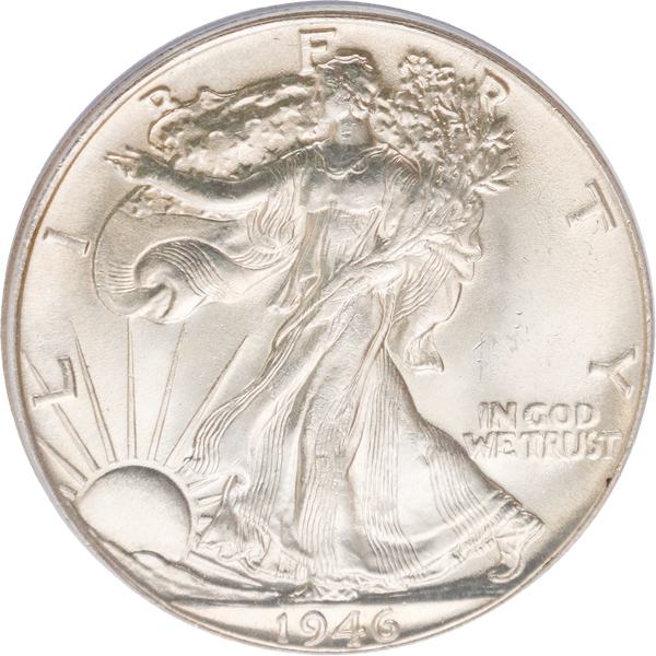 1946 Lib Walking Silver 50C ANACS MS64