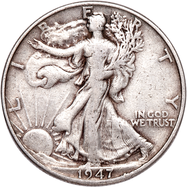 1947 Liberty Walking Half Dollar F