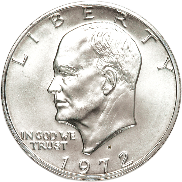 1972-S Eisenhower Dollar, Silver Clad MS60