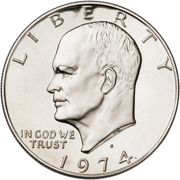 1974-S Eisenhower Dollar, Copper-Nickel Clad, Proof