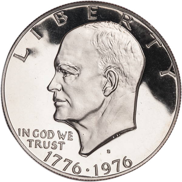 1976-S Eisenhower Dollar, Copper-Nickel Clad Proof, Variety 1