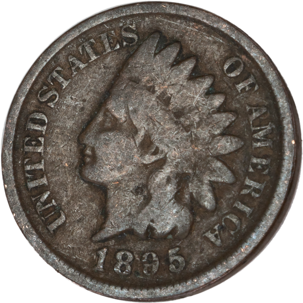 1895 Indian Head Cent, Variety 3, Bronze