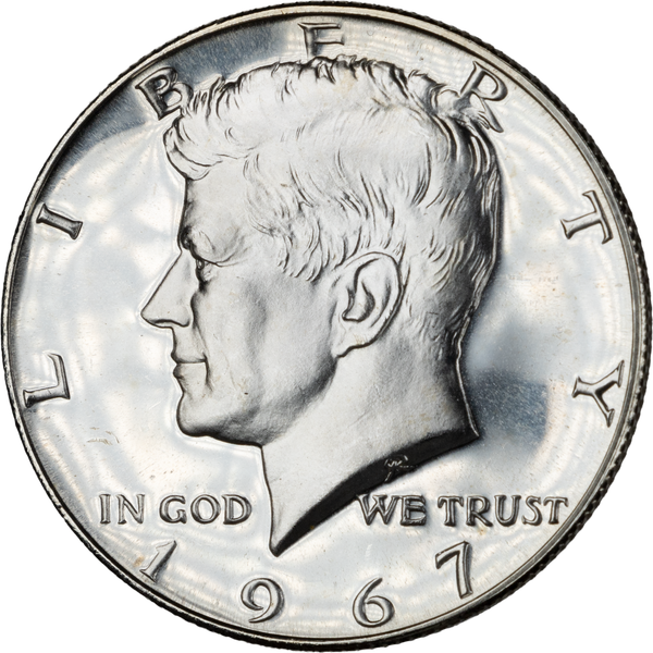 1967 Kennedy Half Dollar, From Special Mint Set MS60