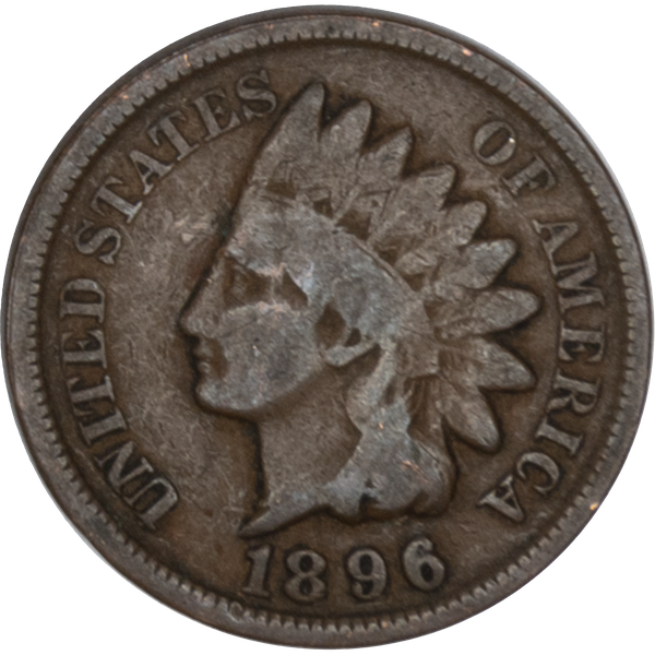 1896 Indian Head Cent, Variety 3, Bronze CIRC