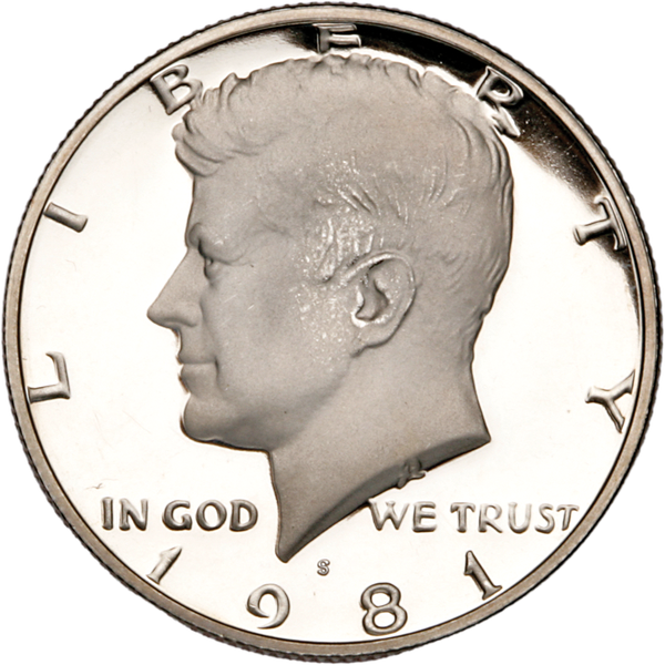 1981-S Kennedy Half Dollar, Clear "S"