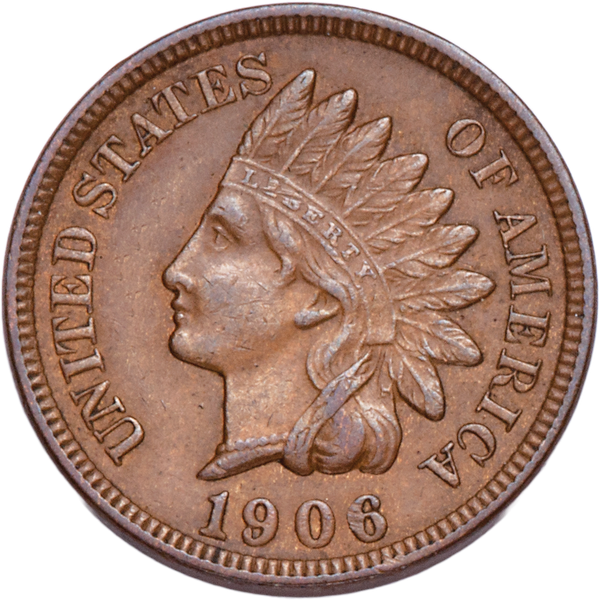 1906 Indian Head Cent, Variety 3, Bronze