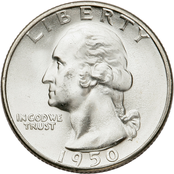 1950-S Washington Silver Quarter MS60