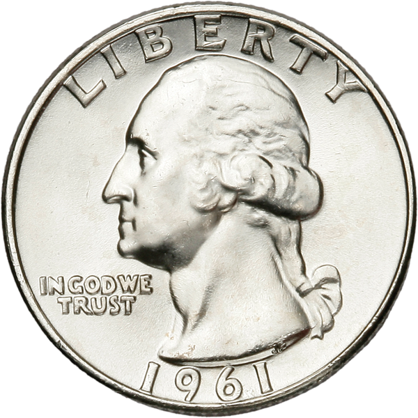 1961-D Washington Silver Quarter MS60