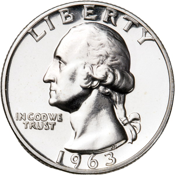 1963 Washington Silver Quarter PR63
