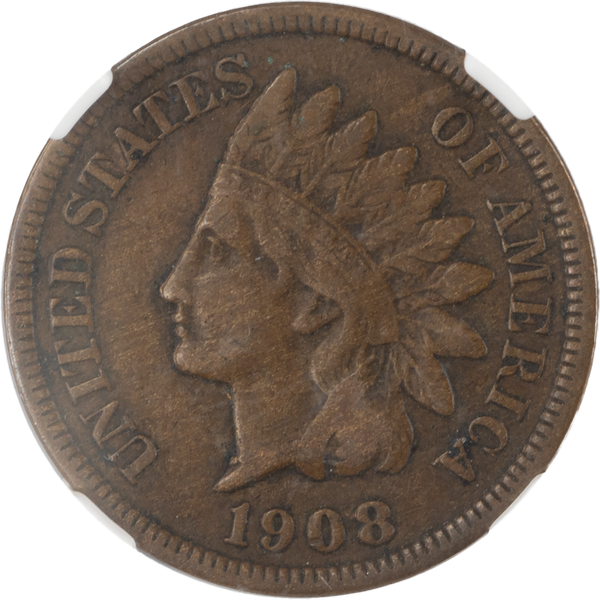 1908-S Indian Head Cent, Variety 3, Bronze
