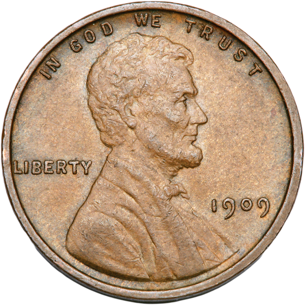 1909 V.D.B. Lincoln Head Cent, About Uncirculated, AU50