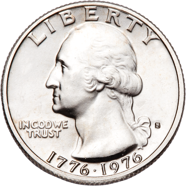 1976-S Washington Quarter Bicentennial Reverse Silver Clad MS60