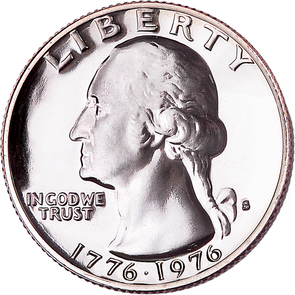 1976-S Washington Quarter Bicentennial Reverse Silver Clad Proof PR63