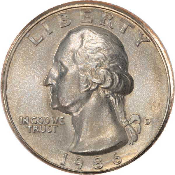 1986-D Washington Quarter MS60