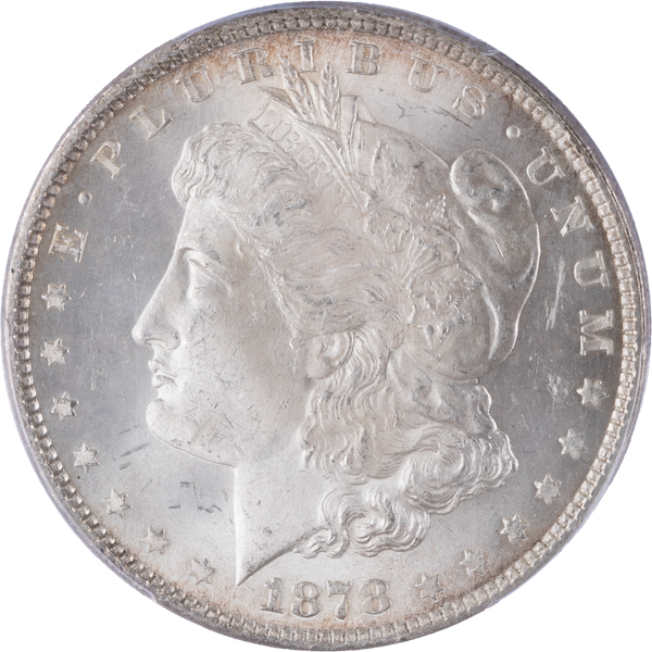 1878 Morgan Silver Dollar, 7 Feathers, 3rd Reverse