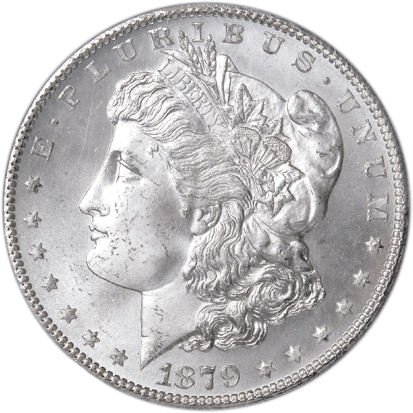 1879-S Morgan Silver Dollar, 3rd Reverse, PCGS Certified, Gem