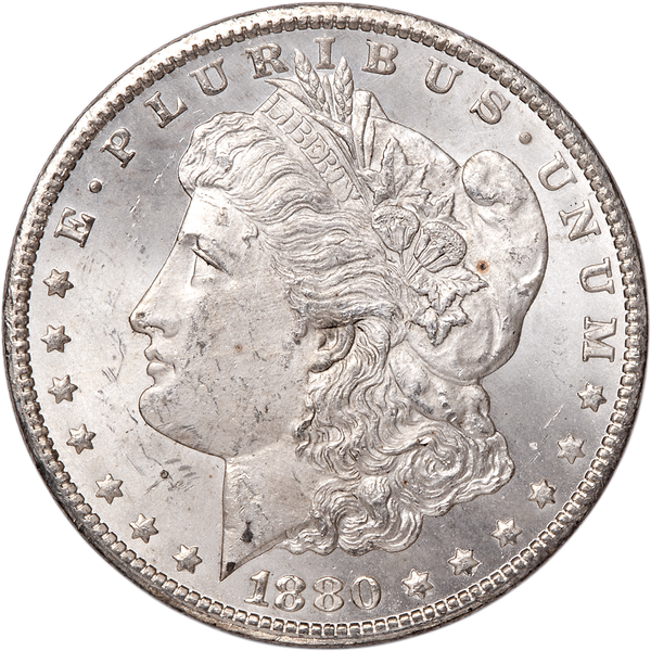 1880-CC Morgan Silver Dollar, 3rd Reverse MS63