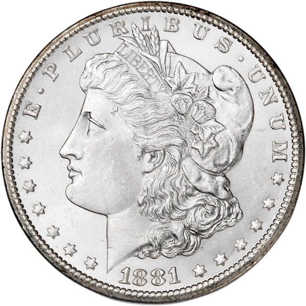 1881-CC Morgan Silver Dollar, Choice Uncirculated, MS63 1881-CC Morgan Silver Dollar, Choice Uncirculated, MS63