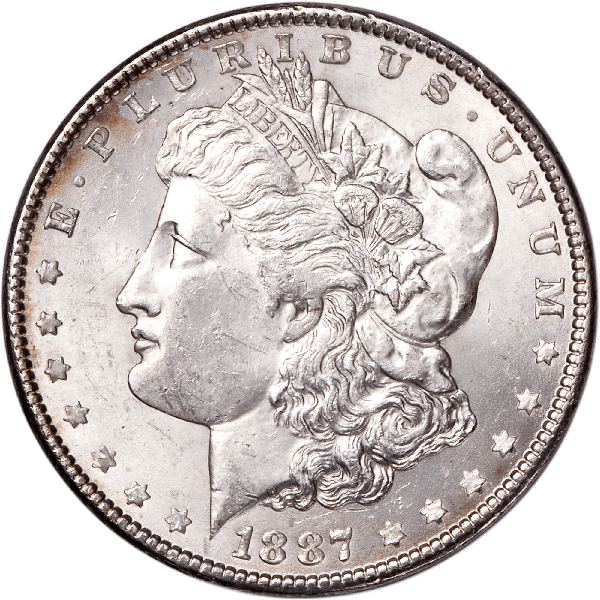 1887 Morgan Silver Dollar, About Uncirculated, AU-55 | Littleton