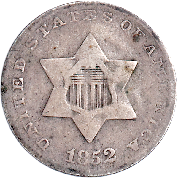 Three Cent - Silver - 1852 VG